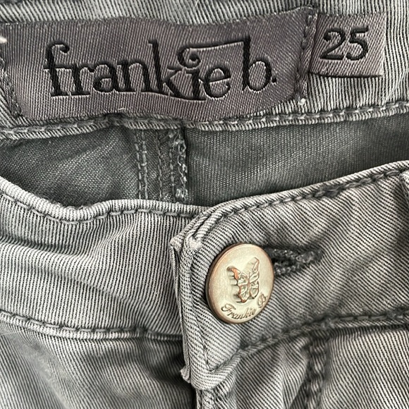 Vintage Frankie B. low rise 90’s Y2K gray cargo casual zipper leg pants size 25 - Picture 2 of 13